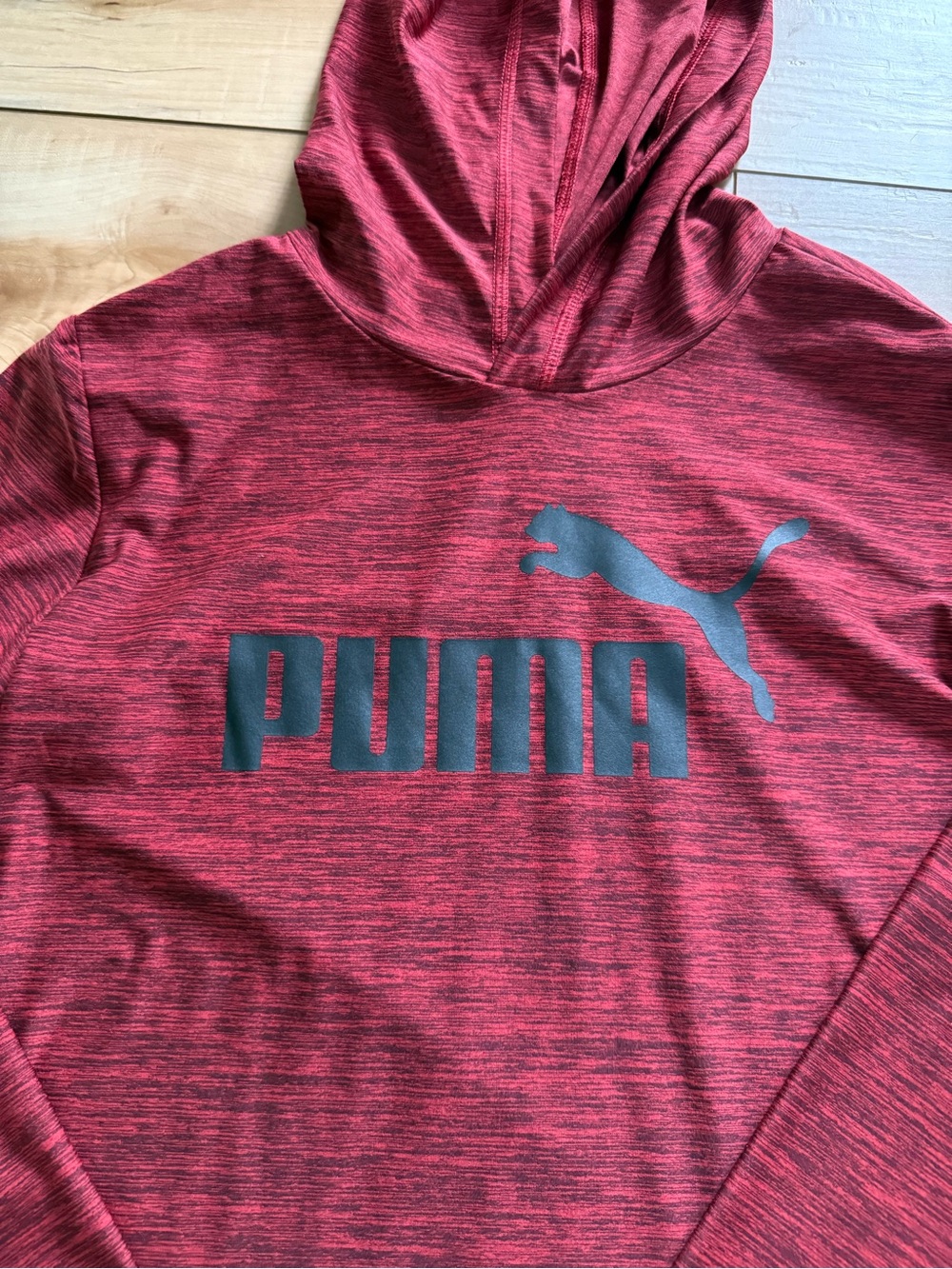 Puma Boys Red Hooded Long Sleeve & Black Crew Neck Tee - Picture 7 of 9